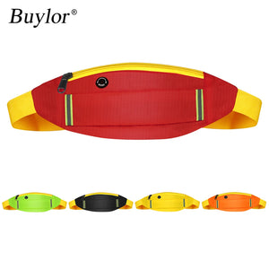 Buylor Running Waist Pack Sports Belt Bag Reflective Fanny Pack