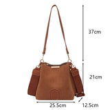 Buylor Shoulder Bag Vintage Bucket Matte PU Leather Crossbody Messenger