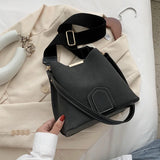 Buylor Shoulder Bag Vintage Bucket Matte PU Leather Crossbody Messenger