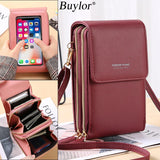 Buylor Soft Leather Wallets Women's Bag Touch Screen Cell Phone Purse