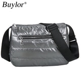 Warm Women Shoulder Bag Flap Nylon Cotton Crossbody Handbag