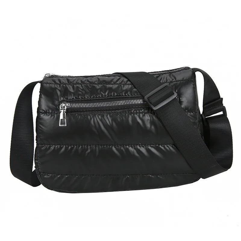 Warm Women Shoulder Bag Flap Nylon Cotton Crossbody Handbag