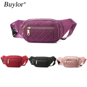 Buylor Sports Waist Bags for Women Nylon Fanny Pack Waterproof Belt Bags