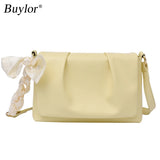 Buylor Summer Folds Square Bags Soft PU Leather Women's Handbag Shoulder Bag