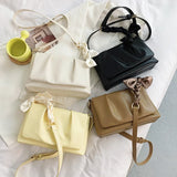 Buylor Summer Folds Square Bags Soft PU Leather Women's Handbag Shoulder Bag