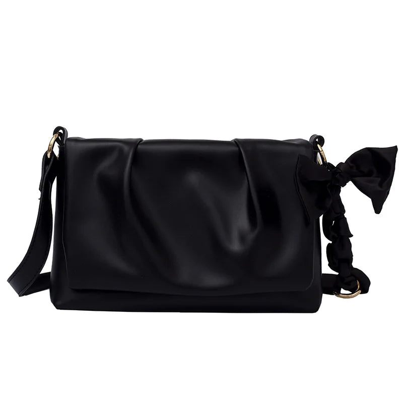 Buylor Summer Folds Square Bags Soft PU Leather Women's Handbag Shoulder Bag