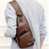 Buylor USB Charging Sports Chest Bag Casual Shoulder Bag for Women Men