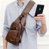Buylor USB Charging Sports Chest Bag Casual Shoulder Bag for Women Men