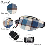 Buylor Waist Bag For Women Belt Bag Canvas Fanny Pack Girl Hip Bum Bag