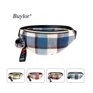 Buylor Waist Bag For Women Belt Bag Canvas Fanny Pack Girl Hip Bum Bag