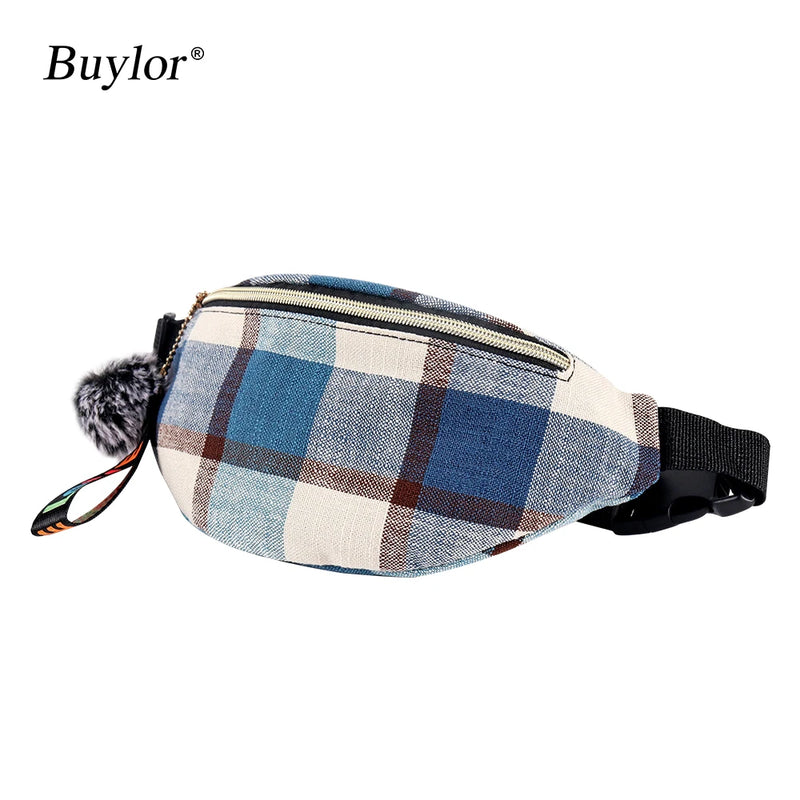 Buylor Waist Bag For Women Belt Bag Canvas Fanny Pack Girl Hip Bum Bag