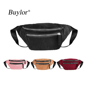 Corduroy Waist Pack Fanny Pack For Women Phone Pouch Travel Bag