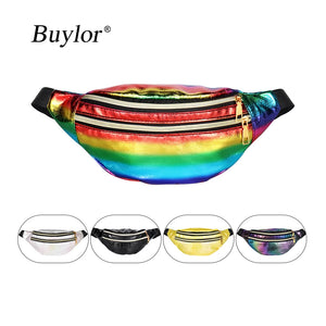 Buylor Waist Pack Women Belt Bags Holographic Bag Fanny Pack Laser