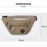 Buylor Canvas Waist Pack Fanny Pack Sports Hip Bag Phone Pounch