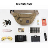 Buylor Canvas Waist Pack Fanny Pack Sports Hip Bag Phone Pounch