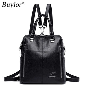 Buylor Women Backpack High PU Leather Multifunction Travel Backpack