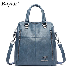 Buylor Women Backpack High PU Leather Multifunction Travel Backpack