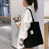 Buylor Shoulder Bag Corduroy Tote Bag Female Canvas Eco Reusable Bag