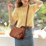 Buylor Women Shoulder Bag PU Leather Messenger Bag Large Capacity