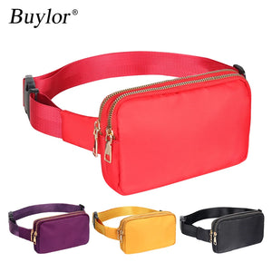 Buylor Women Waist Packs Belt Bags Double Pouch Bum Hip Bag Shoulder Chest Pack