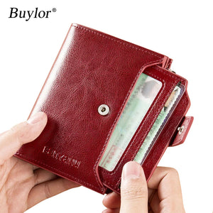 Buylor Women Wallet RFID Blocking Fashion Leather Wallet Short Function