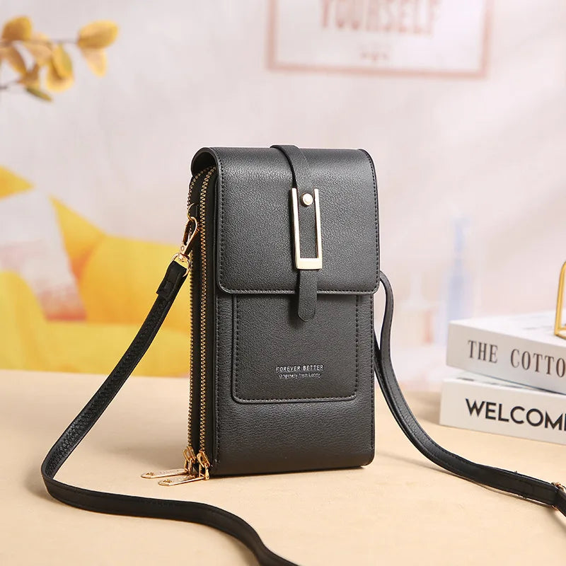 Buylor Women's Bag Touch Screen Shoulder Phone Bags RFID Anti-theft Brush Wallet