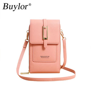 Buylor Women's Bag Touch Screen Shoulder Phone Bags RFID Anti-theft Brush Wallet
