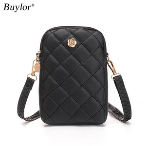 Buylor Women's Bags Embroidery Shoulder Bag PU Leather Clutch Wallets