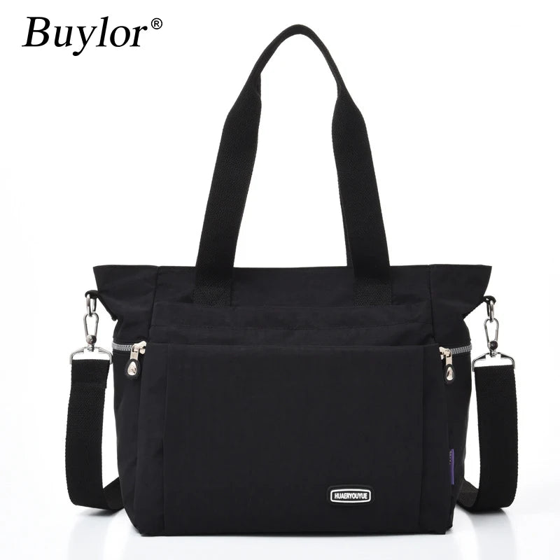 Buylor Women's Shoulder Bag Nylon Oxford Canvas Large Capacity Messenger Bag