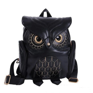 Gothic Owl PU Backpack Casual Travel Bag 3D Backpack
