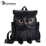 Gothic Owl PU Backpack Casual Travel Bag 3D Backpack