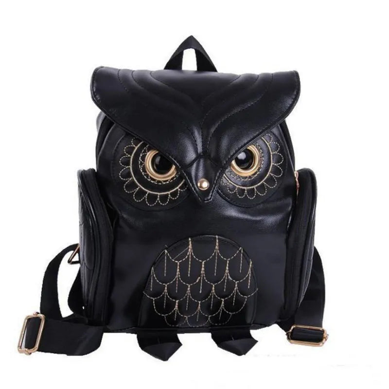 Gothic Owl PU Backpack Casual Travel Bag 3D Backpack