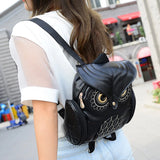 Gothic Owl PU Backpack Casual Travel Bag 3D Backpack