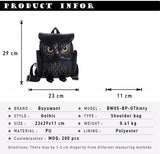 Gothic Owl PU Backpack Casual Travel Bag 3D Backpack