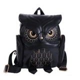 Gothic Owl PU Backpack Casual Travel Bag 3D Backpack