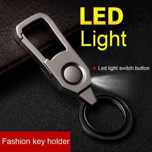 Metal Key Case Men's Car LED Light Pendant Keys holder Gift Keycase