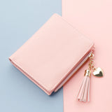 Short Tassel Wallet Women Purse Mini Lovely Money Clip Zipper Poc