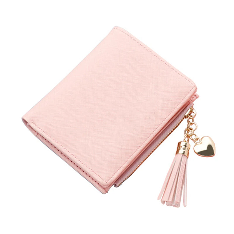 Short Tassel Wallet Women Purse Mini Lovely Money Clip Zipper Poc