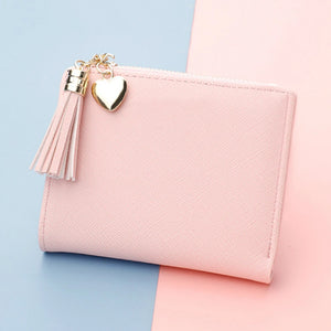 Short Tassel Wallet Women Purse Mini Lovely Money Clip Zipper Poc