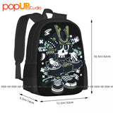 Samurai Dj Music Disco Club Backpack Large Capacity School Softback Shopping Bag