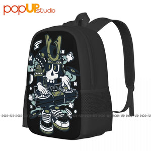 Samurai Dj Music Disco Club Backpack Large Capacity School Softback Shopping Bag