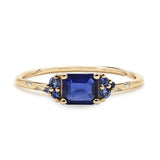 925 Silver Rectangle Zircon Wedding Ring for Lovers