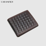 Top Cow Leather Men Wallet Short Style Male Purse Knitting Wallet