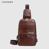 3PCS Mens Crossbody Bag Theftproof Leather Chest Bags Men Shoulder Bags