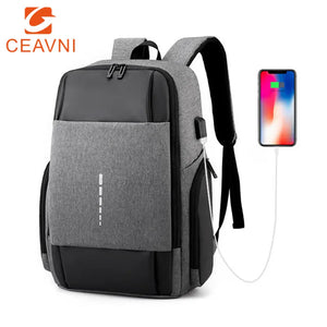 15.6'' Waterproof Backpack USB Charging School Bag Anti-theft Women Men Bags Lap