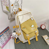 Nylon Backpack School Bags Waterproof Student Bag Girls Patchwork Rucksack
