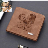 Personalized Engraved Photo Wallet for Men - Father's Day Gift