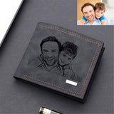 Personalized Engraved Photo Wallet for Men - Father's Day Gift