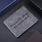 Custom Photo Engraved Short Wallet for Him - Personalized Men's Gift