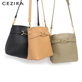 PU Leather Bucket Crossbody Bag Set with Shoulder Handbag for Women